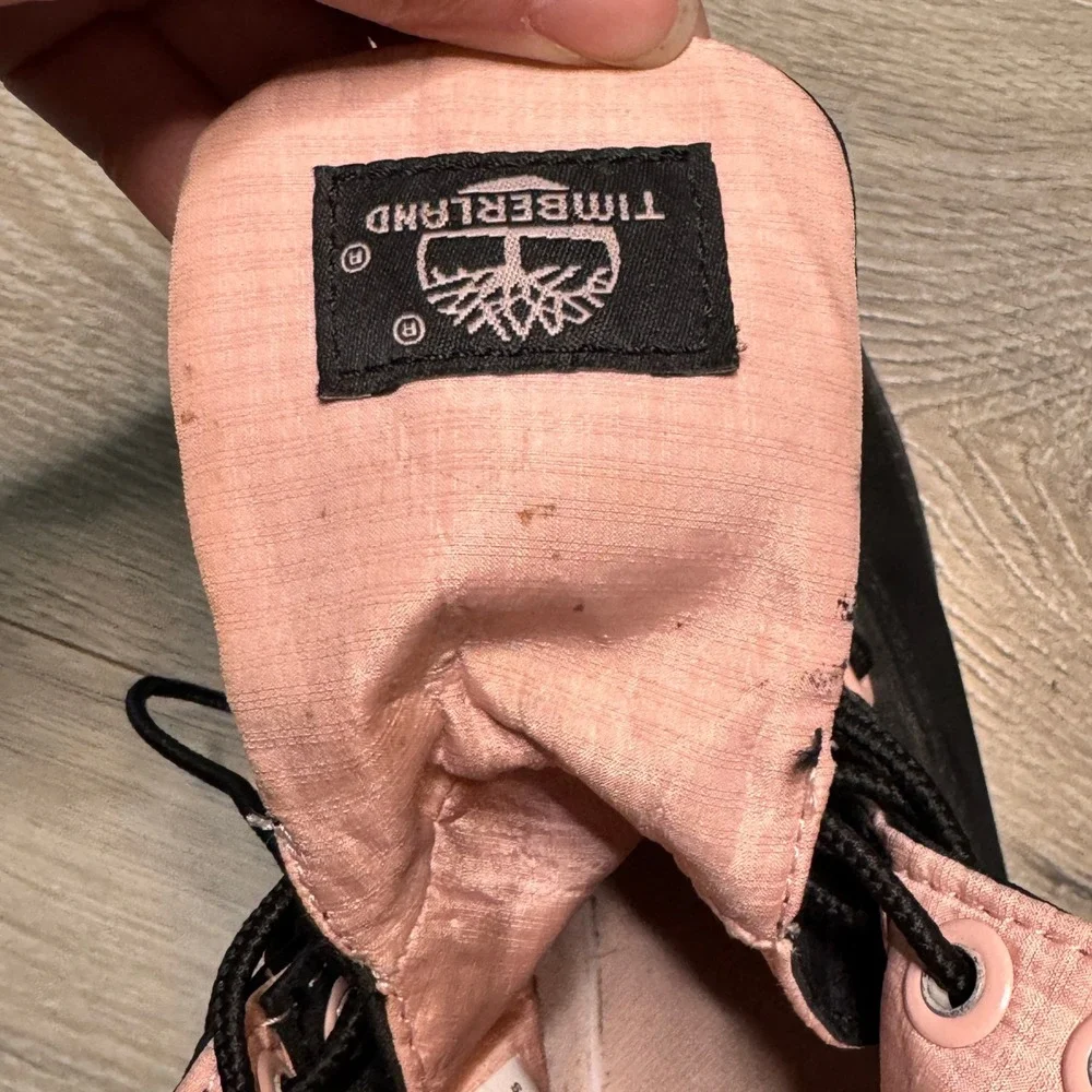Timberland A1UKD Boys‎ 4.5 Black Pink Ripstop Nylon 6 Inch Waterproof Boots
